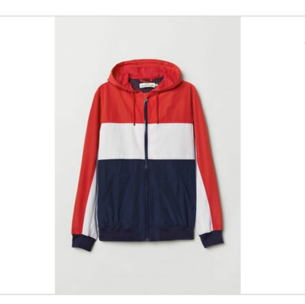 H&M Colorblock hooded Windbreaker jacket-sz. Small